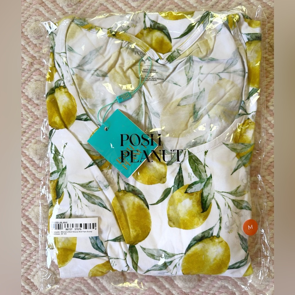 Posh Peanut - Limoncello Short Sleeve Midi Dress, Size M